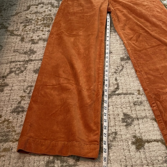 Maeve Anthropology Colette Corduroy Full Length Wide Leg Pant Burnt Orange 29 - Picture 14 of 16